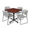 Kobe Kobe Square Table & Chair Set, Wood, Metal, Polypropylene Top TKB4242CH44GY - alternate 1